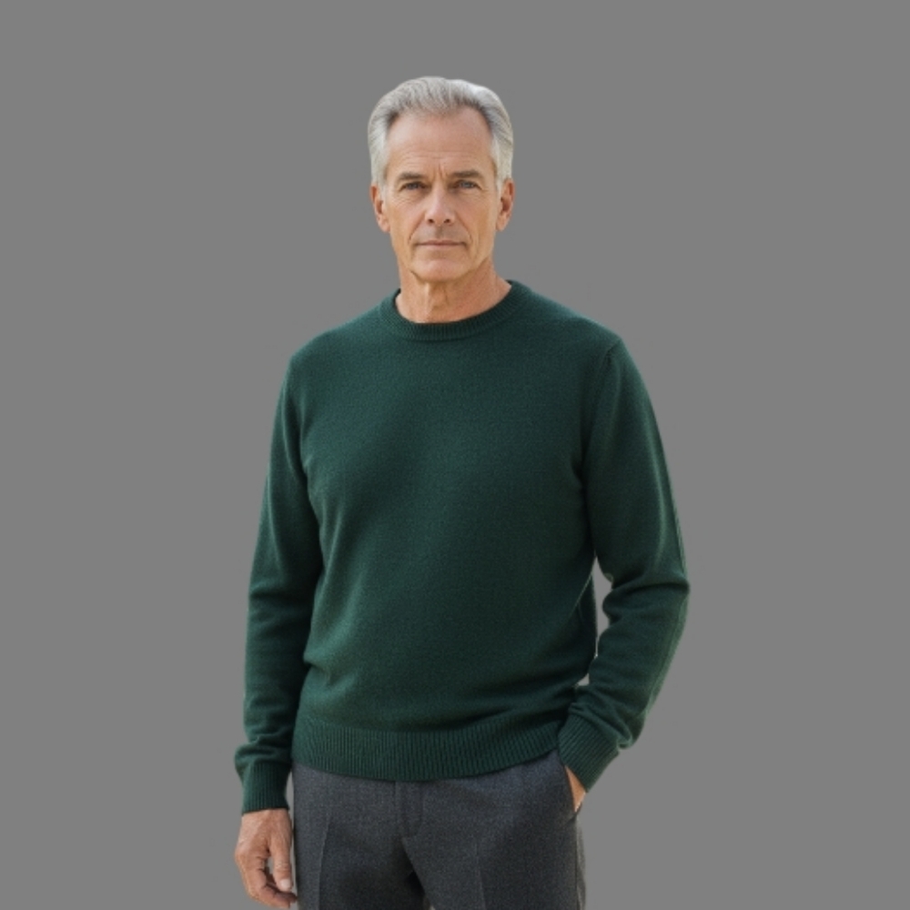 J Crew Rugged Merino Wool Men's Dark Green Sweater Size Large